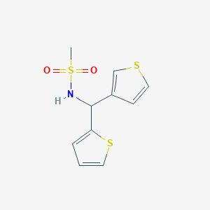 N-(thiophen-2-yl(thiophen-3-yl)methyl)methanesulfonamide - 2034534-20-6