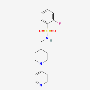 2-fluoro-N-((1-(pyridin-4-yl)piperidin-4-yl)methyl)benzenesulfonamide - 2034231-35-9