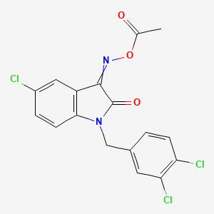 1H-Indole-2,3-dione, 5-chloro-1-[(3,4-dichlorophenyl)methyl]-, 3-(O-acetyloxime) - 303998-55-2