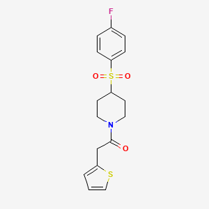 1-(4-((4-Fluorophenyl)sulfonyl)piperidin-1-yl)-2-(thiophen-2-yl)ethanone - 1448027-10-8
