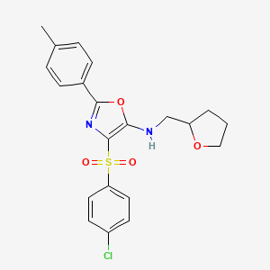 4-(4-chlorobenzenesulfonyl)-2-(4-methylphenyl)-N-[(oxolan-2-yl)methyl]-1,3-oxazol-5-amine - 862738-72-5