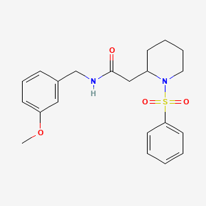 2-[1-(benzenesulfonyl)piperidin-2-yl]-N-[(3-methoxyphenyl)methyl]acetamide - 1021118-22-8