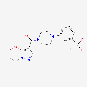 (6,7-dihydro-5H-pyrazolo[5,1-b][1,3]oxazin-3-yl)(4-(3-(trifluoromethyl)phenyl)piperazin-1-yl)methanone - 1428364-42-4