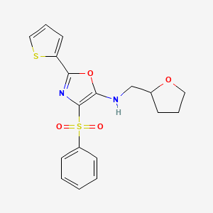 4-(benzenesulfonyl)-N-[(oxolan-2-yl)methyl]-2-(thiophen-2-yl)-1,3-oxazol-5-amine - 627832-96-6