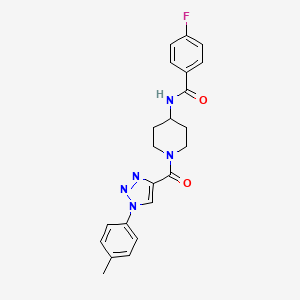 4-fluoro-N-(1-(1-(p-tolyl)-1H-1,2,3-triazole-4-carbonyl)piperidin-4-yl)benzamide - 1251682-20-8