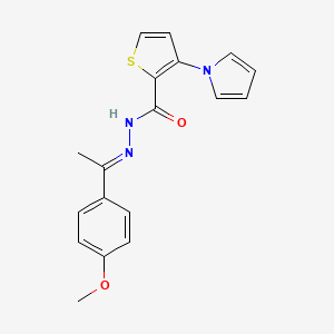N'-[(1E)-1-(4-methoxyphenyl)ethylidene]-3-(1H-pyrrol-1-yl)thiophene-2-carbohydrazide - 478076-92-5