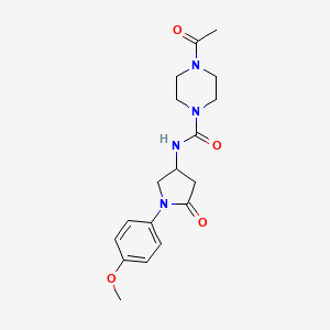 4-acetyl-N-[1-(4-methoxyphenyl)-5-oxopyrrolidin-3-yl]piperazine-1-carboxamide - 891101-49-8