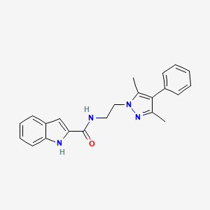 N-(2-(3,5-dimethyl-4-phenyl-1H-pyrazol-1-yl)ethyl)-1H-indole-2-carboxamide - 2034369-47-4