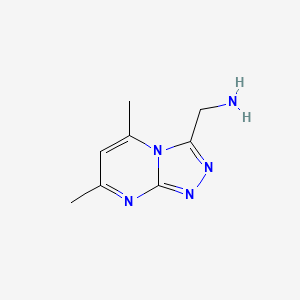 (5,7-Dimethyl-[1,2,4]triazolo[4,3-a]pyrimidin-3-yl)methanamine - 875163-62-5