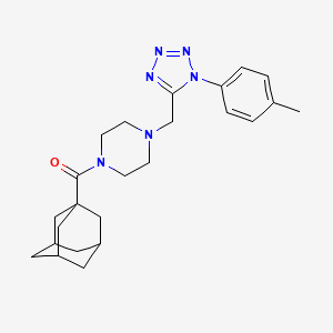 (3r,5r,7r)-adamantan-1-yl(4-((1-(p-tolyl)-1H-tetrazol-5-yl)methyl)piperazin-1-yl)methanone - 1049366-38-2
