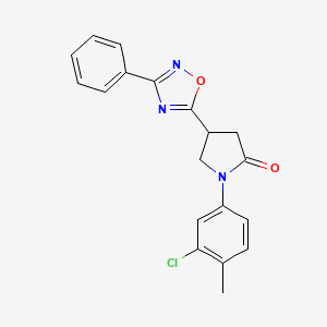 1-(3-Chloro-4-methylphenyl)-4-(3-phenyl-1,2,4-oxadiazol-5-yl)pyrrolidin-2-one - 941961-11-1