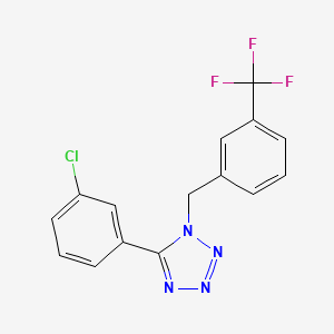 5-(3-Chlorophenyl)-1-(3-(trifluoromethyl)benzyl)-1H-1,2,3,4-tetrazole - 303144-93-6