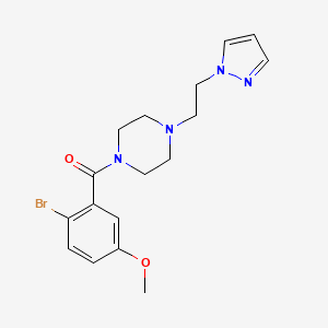 (4-(2-(1H-pyrazol-1-yl)ethyl)piperazin-1-yl)(2-bromo-5-methoxyphenyl)methanone - 1286732-54-4