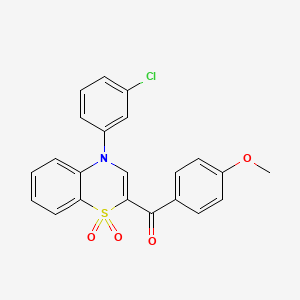 [4-(3-chlorophenyl)-1,1-dioxido-4H-1,4-benzothiazin-2-yl](4-methoxyphenyl)methanone - 1114659-72-1