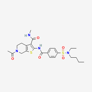 6-acetyl-2-{4-[butyl(ethyl)sulfamoyl]benzamido}-N-methyl-4H,5H,6H,7H-thieno[2,3-c]pyridine-3-carboxamide - 534554-64-8
