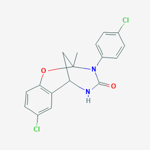 8-chloro-3-(4-chlorophenyl)-2-methyl-5,6-dihydro-2H-2,6-methanobenzo[g][1,3,5]oxadiazocin-4(3H)-one - 687580-16-1