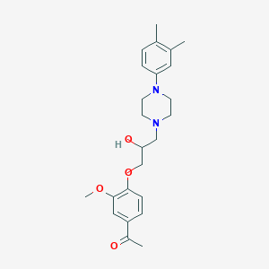 1-(4-(3-(4-(3,4-Dimethylphenyl)piperazin-1-yl)-2-hydroxypropoxy)-3-methoxyphenyl)ethanone - 799257-94-6
