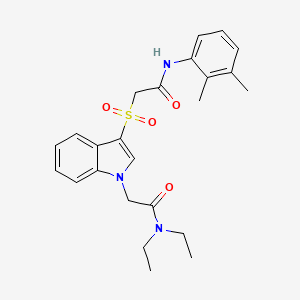 2-(3-((2-((2,3-dimethylphenyl)amino)-2-oxoethyl)sulfonyl)-1H-indol-1-yl)-N,N-diethylacetamide - 878055-83-5