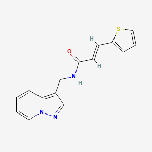 (E)-N-(pyrazolo[1,5-a]pyridin-3-ylmethyl)-3-(thiophen-2-yl)acrylamide - 1396892-35-5