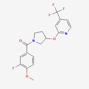 (3-Fluoro-4-methoxyphenyl)(3-((4-(trifluoromethyl)pyridin-2-yl)oxy)pyrrolidin-1-yl)methanone - 2034273-05-5