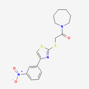 1-(Azepan-1-yl)-2-((4-(3-nitrophenyl)thiazol-2-yl)thio)ethanone - 727689-71-6