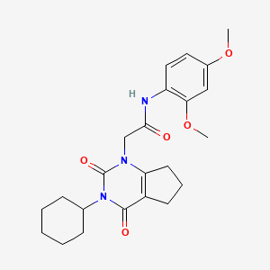 2-(3-cyclohexyl-2,4-dioxo-2,3,4,5,6,7-hexahydro-1H-cyclopenta[d]pyrimidin-1-yl)-N-(2,4-dimethoxyphenyl)acetamide - 1018156-49-4