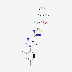 N-{3-[1-(2,4-dimethylphenyl)-5-methyl-1H-1,2,3-triazol-4-yl]-1,2,4-thiadiazol-5-yl}-2-methylbenzamide - 932537-41-2