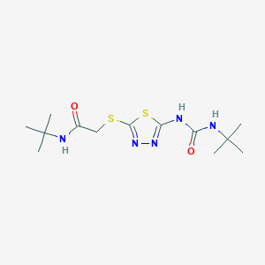 N-TERT-BUTYL-2-({5-[(TERT-BUTYLCARBAMOYL)AMINO]-1,3,4-THIADIAZOL-2-YL}SULFANYL)ACETAMIDE - 898436-89-0