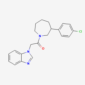 2-(1H-1,3-benzodiazol-1-yl)-1-[3-(4-chlorophenyl)azepan-1-yl]ethan-1-one - 1795471-32-7