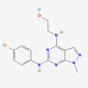 2-((6-((4-bromophenyl)amino)-1-methyl-1H-pyrazolo[3,4-d]pyrimidin-4-yl)amino)ethanol - 897619-38-4