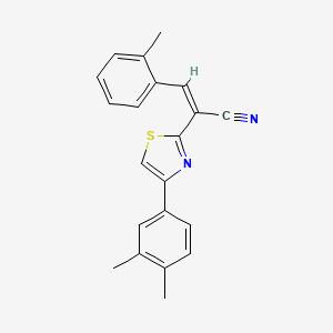 (Z)-2-(4-(3,4-dimethylphenyl)thiazol-2-yl)-3-(o-tolyl)acrylonitrile - 476668-56-1