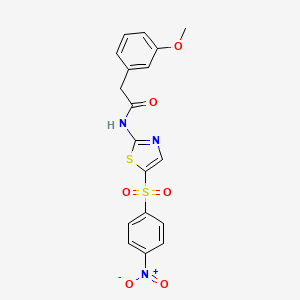 2-(3-methoxyphenyl)-N-(5-((4-nitrophenyl)sulfonyl)thiazol-2-yl)acetamide - 953949-05-8