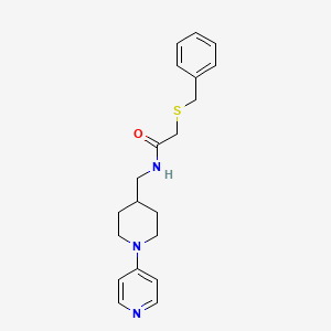 2-(benzylthio)-N-((1-(pyridin-4-yl)piperidin-4-yl)methyl)acetamide - 2034322-82-0