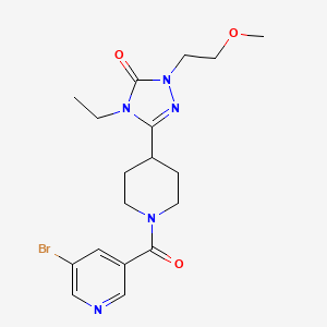 3-(1-(5-bromonicotinoyl)piperidin-4-yl)-4-ethyl-1-(2-methoxyethyl)-1H-1,2,4-triazol-5(4H)-one - 1797286-96-4