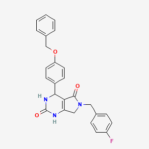 4-(4-(benzyloxy)phenyl)-6-(4-fluorobenzyl)-3,4,6,7-tetrahydro-1H-pyrrolo[3,4-d]pyrimidine-2,5-dione - 1021218-13-2