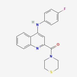 (4-((4-Fluorophenyl)amino)quinolin-2-yl)(thiomorpholino)methanone - 1226433-46-0