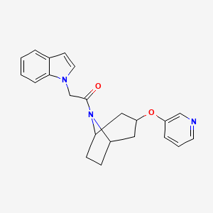 2-(1H-indol-1-yl)-1-((1R,5S)-3-(pyridin-3-yloxy)-8-azabicyclo[3.2.1]octan-8-yl)ethanone - 2108284-86-0