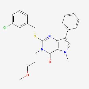 2-{[(3-chlorophenyl)methyl]sulfanyl}-3-(3-methoxypropyl)-5-methyl-7-phenyl-3H,4H,5H-pyrrolo[3,2-d]pyrimidin-4-one - 1110999-77-3
