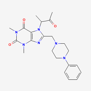 1,3-dimethyl-7-(3-oxobutan-2-yl)-8-((4-phenylpiperazin-1-yl)methyl)-1H-purine-2,6(3H,7H)-dione - 868147-09-5