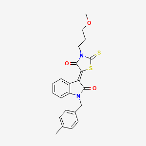 (3Z)-3-[3-(3-methoxypropyl)-4-oxo-2-thioxo-1,3-thiazolidin-5-ylidene]-1-(4-methylbenzyl)-1,3-dihydro-2H-indol-2-one - 617695-01-9