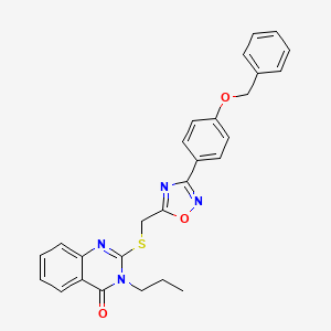 2-(((3-(4-(benzyloxy)phenyl)-1,2,4-oxadiazol-5-yl)methyl)thio)-3-propylquinazolin-4(3H)-one - 2191402-69-2
