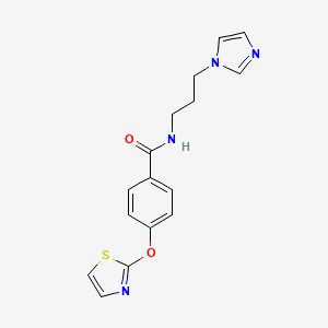 N-(3-(1H-imidazol-1-yl)propyl)-4-(thiazol-2-yloxy)benzamide - 2034274-85-4