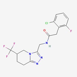 2-(2-chloro-6-fluorophenyl)-N-((6-(trifluoromethyl)-5,6,7,8-tetrahydro-[1,2,4]triazolo[4,3-a]pyridin-3-yl)methyl)acetamide - 2034293-98-4