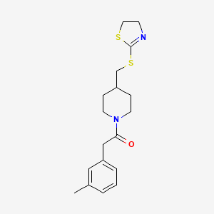 1-(4-(((4,5-Dihydrothiazol-2-yl)thio)methyl)piperidin-1-yl)-2-(m-tolyl)ethanone - 1421477-85-1