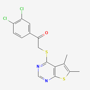 1-(3,4-dichlorophenyl)-2-({5,6-dimethylthieno[2,3-d]pyrimidin-4-yl}sulfanyl)ethan-1-one - 575468-99-4
