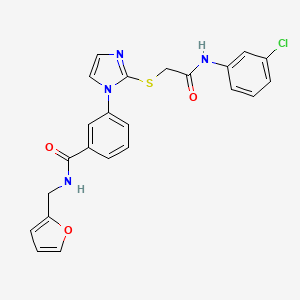 3-[2-({[(3-chlorophenyl)carbamoyl]methyl}sulfanyl)-1H-imidazol-1-yl]-N-[(furan-2-yl)methyl]benzamide - 1115440-63-5