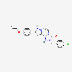 11-(4-Butoxyphenyl)-4-[(4-chlorophenyl)methyl]-3,4,6,9,10-pentaazatricyclo[7.3.0.0^{2,6}]dodeca-1(12),2,7,10-tetraen-5-one - 1326928-20-4