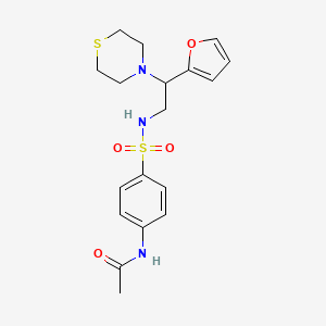 N-(4-(N-(2-(furan-2-yl)-2-thiomorpholinoethyl)sulfamoyl)phenyl)acetamide - 2034399-08-9
