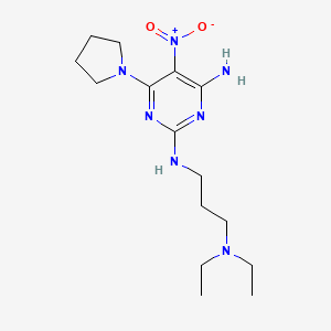 N2-(3-(diethylamino)propyl)-5-nitro-6-(pyrrolidin-1-yl)pyrimidine-2,4-diamine - 674297-49-5