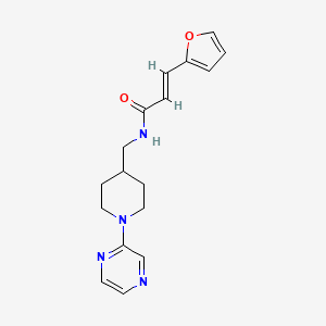 (E)-3-(furan-2-yl)-N-((1-(pyrazin-2-yl)piperidin-4-yl)methyl)acrylamide - 1396890-81-5